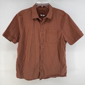 Topo Designs Dirt Shirt Mens XL Brown Short Sleeve Button Up Casual Pocket Solid